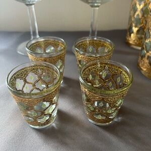 22k. Vintage Culver Valencia Glasses 22 kt   Set of 20